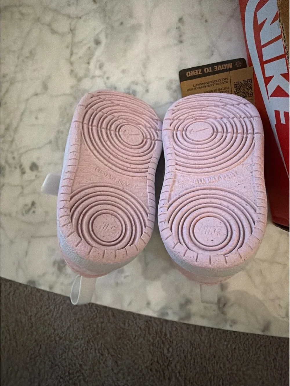 (Baby) Nike Court Borough Low Rec Toddler Shoes Size 4C White and Pink